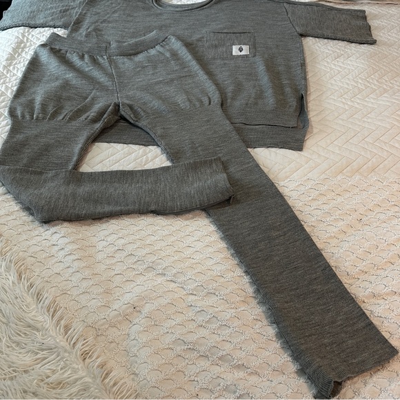 FP Movement Gray Ribbed Knit Leggings with Ankle Zips Cozy Lounge Athleisure XL - Picture 11 of 11